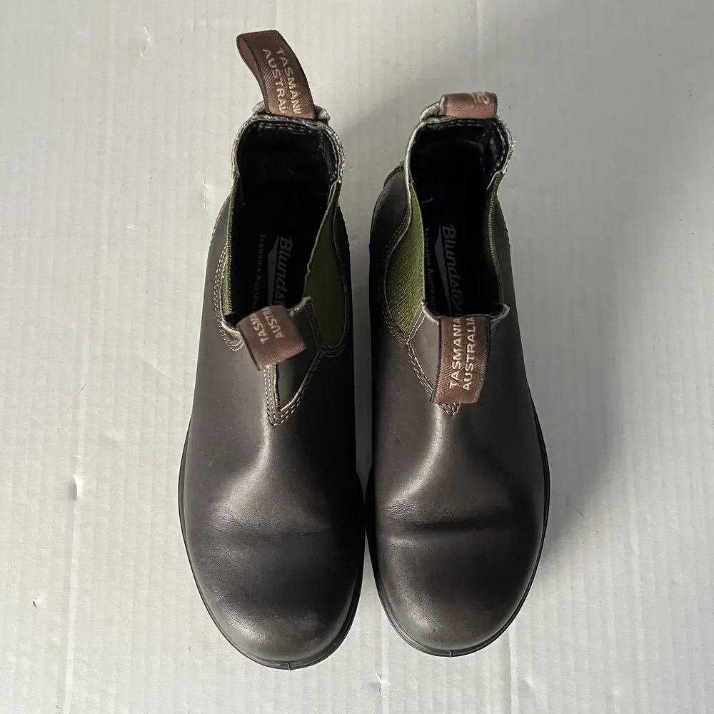 Blundstone Original Series 519 Chelsea Ankle Boots Stout Brown/Olive M 7.5 W 8.5